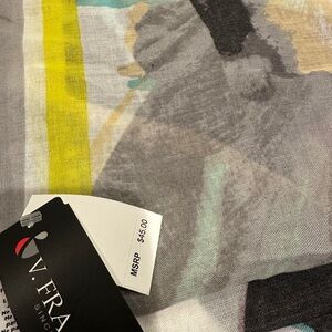 V. FRAAS Artistic Gray and Yellow Scarf